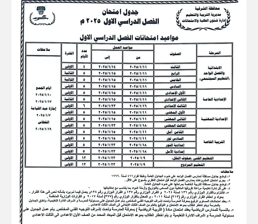 نصف العام الشرقية