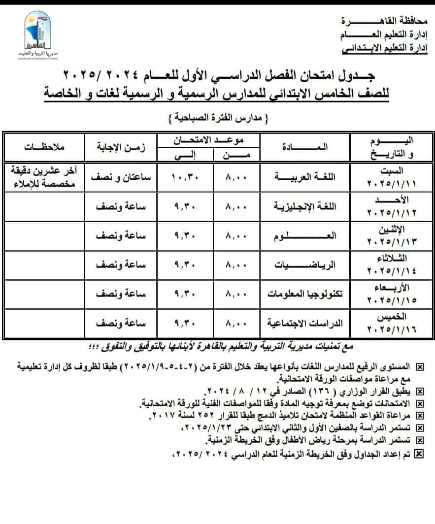 نصف العام 2025 القاهرة